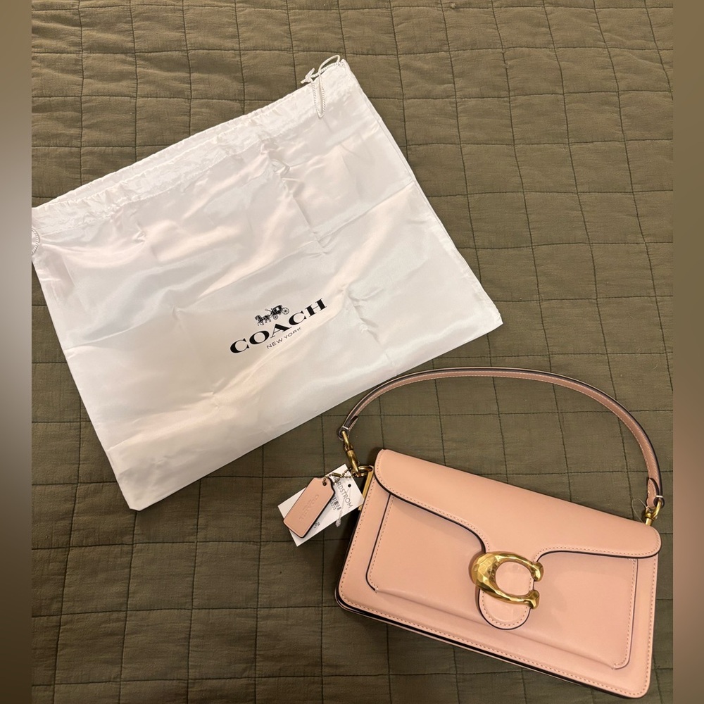 Authentic Coach Tabby Shoulder Bag In Glove Tanned Leather - Cream Pink NWT